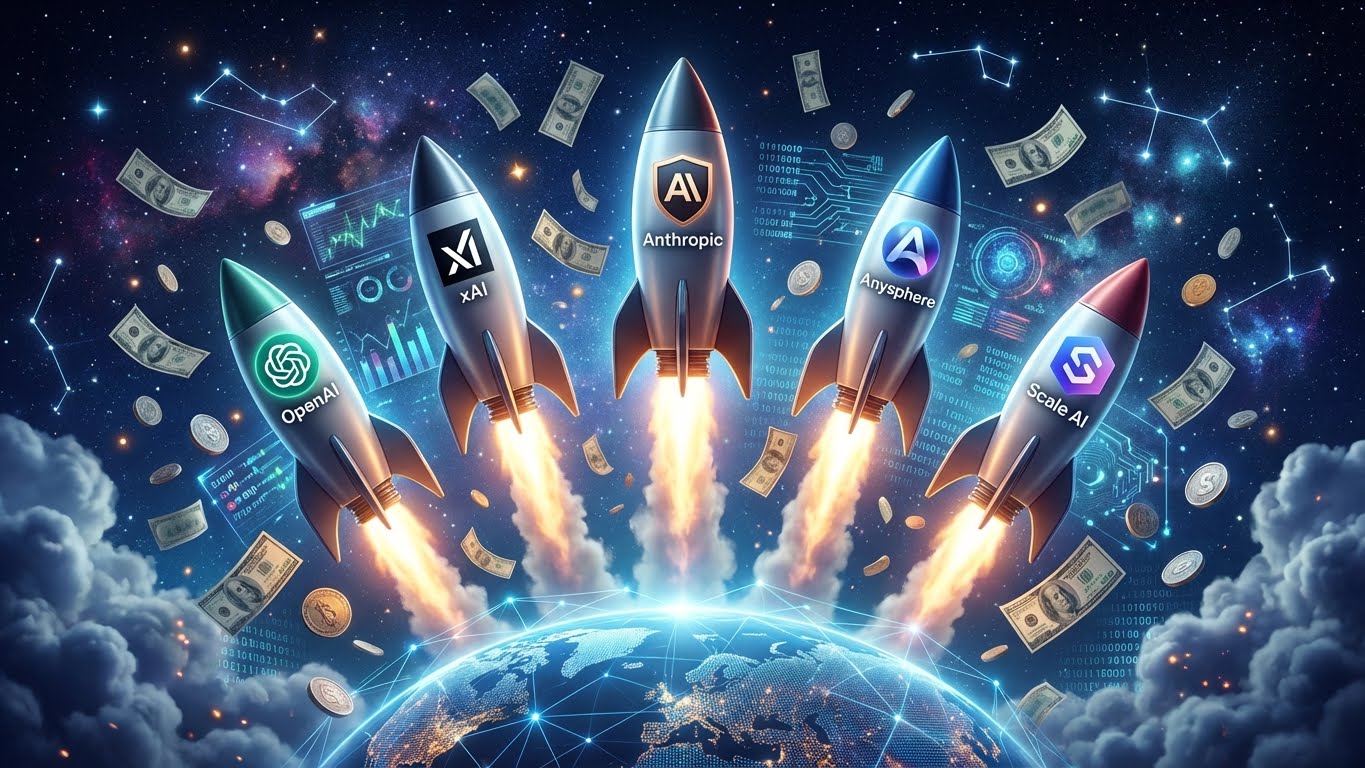 Levées de fonds IA en 2025 : les 5 startups qui ont pulvérisé tous les records